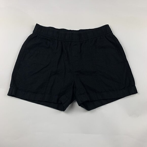 Old Navy Black Linen Blend High Rise Pull On Shorts S - Picture 1 of 5